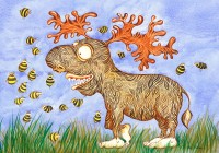 Watercolor Illustration "SIBERIAN MOOSE"