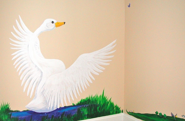 Hand-painted Mural "African Safari" - Swan