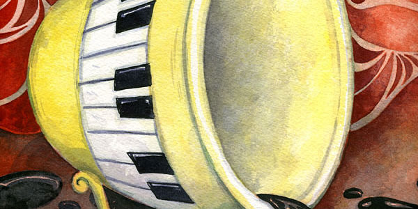 Watercolor Illustration "BLACK COFFEE"