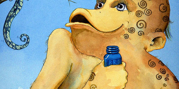 Chameleon painted swirly swirls