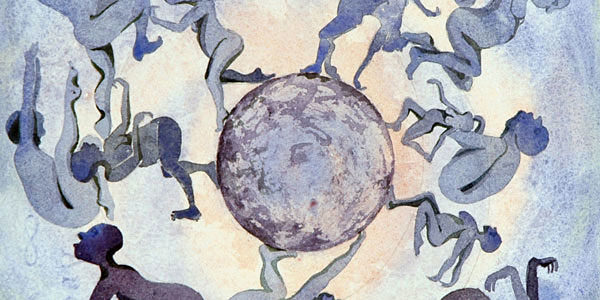 Watercolor Illustration "FAKE WORLD"