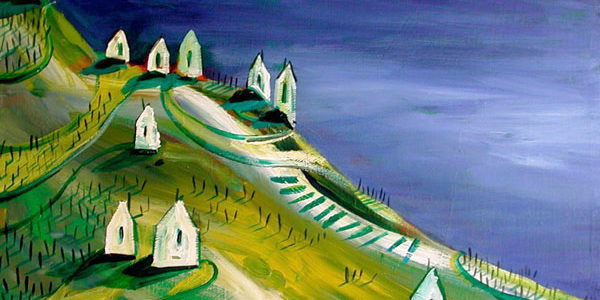 Acrylic Painting "TUSCANY HILLS"