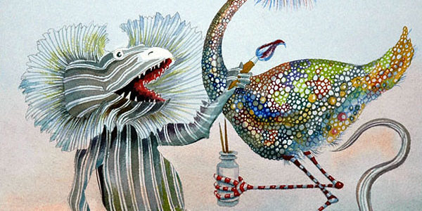 Lizard flecked and flicked