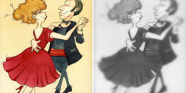 "Dance with me" Postcard - Front and Back View