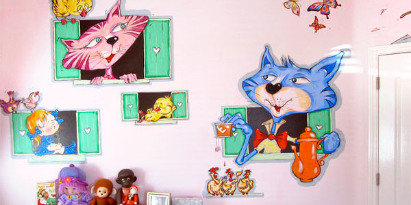 Hand-painted Mural "Tea Time"