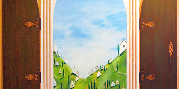 Hand-painted mural "Tuscany"